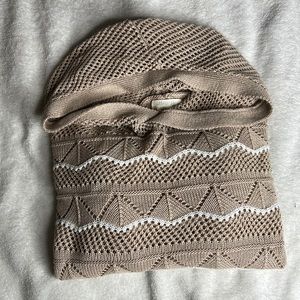 Cropped crochet hoodie